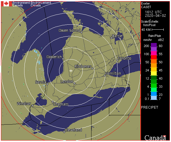 Weather Radar - Southwestern Ontario